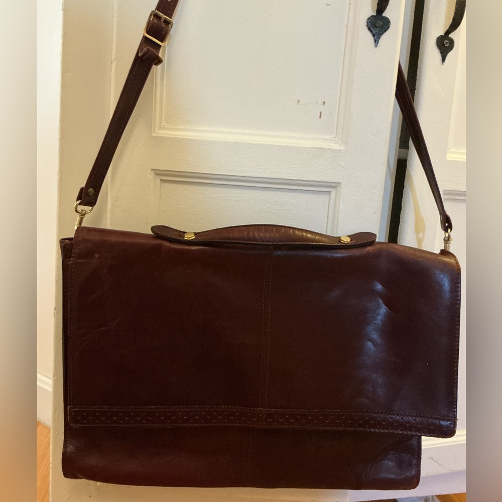 💎 Rare Vintage Renwick Oxblood Italian Leather Bag - Picture 3 of 16